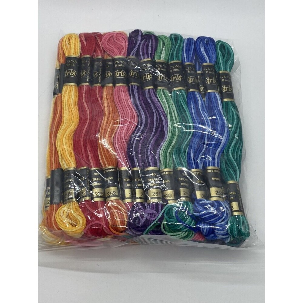 Lot of 32 IRIS Six Strand Brins 8.75 Yard 8MTS Cotton Floss Various Colors NEW